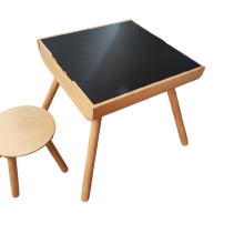 Children's Table, Playing Sand Table,Play Table for Kids Wooden Kids Study Table Desk And Chair Children Table thumbnail-2