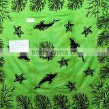 Green Color Tye-die Tapestry Boho Art Hippie Throw New Arrival Fish Printed Tapestry thumbnail-5