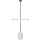 2016 new product 1 light pendant (Lustre/La arana)in satin steel finish with round pristine white fabric shade