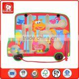 Top Selling Kids Red Bus Shape Animal Design Games Board Metal Beads Educational Toys Magnetic Building Game thumbnail-2