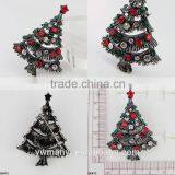 2016 Lady Fashion Best Quality Fashion Lot Clear Rhinestone Brooches Enamel Christmas Tree Pin Brooch Gift B0472 thumbnail-2