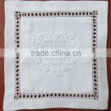 Hand embroidered lavender sachet/bag/pillow-white heart (design #27)