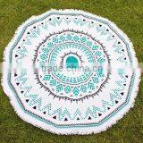 High Quality Printed Round Beach Towels With Tassels thumbnail-1