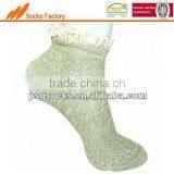 Women's Rumi Ankle Socks With Pointelle Pattern With Lace on the Welt thumbnail-1