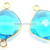 Sterling Silver B.T Quartz Cushion Faceted Gemstone Connector thumbnail-3