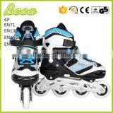 Wholesale Adjustable High Rebound pu Wheel Blue Kids Roller Skate thumbnail-6