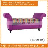 Bedroom chaise lounge,Leather,movable fabric seat cushion,copper nails around,TB-7821