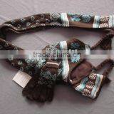 TYTP008 New Acrylic/polar Fleece of Love Pattern Scarf With Three Piece Suit