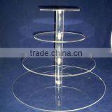 Round Clear 5 Tier Acrylic Wedding Cake Stand for Sale thumbnail-1