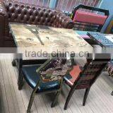 Hot Sale Chinese Modern Fast Food Restaurant Iron Dining Tables and Chairs thumbnail-6