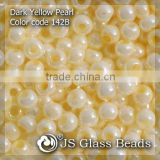 High Quality Fashion JS Glass Seed Beads - 142B# Dark Yellow Pearl Rocailles Beads For Garment & Jewelry