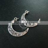 36x32mm Vintage Style Antiqued Silver Plated Moon Connector DIY Pendant Charm Supplies Findings 1820270 thumbnail-3