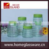 Wholesale 1set Glass Canister Jar With Plastic Lid and Hand Painted