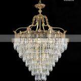 Rococo Style Crystal & Golden Brass Chandelier For Living Room/ Elegant Crystal Chandelier Decorated Droplight Pendant Lamp thumbnail-5
