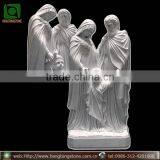 White Marble Carved Virgin Mary and Baby Family Statue thumbnail-1
