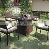 Outdoor Furniture Rattan Dining Table Set/ PE Wicker Patio Dining Set