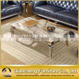 Modern Marble Top Coffee Table 201 Stainless Steel Legs thumbnail-5