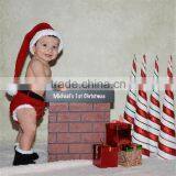 Crochet Christmas Costume Hat&Diaper/Pants Set Newborn Baby Photo Props Toddler Santa Photography Props thumbnail-2