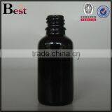 Wholesale 30ml Cosmetic Bottle Black Glass Aluminum Cap Essential Oil Fragrance Perfume Screen Printing Hot Stamping Free Sample thumbnail-2