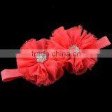 Shabby Chiffon Flower Headband With Rhinestone Center for Kids Hair Accessories thumbnail-2