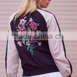Hot Sale Satin Woman Jacket New in Style Embroidery Bomber Jacket thumbnail-6