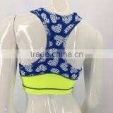 Women OEM Latest Color Contrast Padded Sublimated Sports Bra thumbnail-3