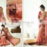 Heavy Embroidery Designer Saree+Bemberg Silk Pallu+net Skirt With Jequard Blouse and Lace Border thumbnail-1