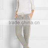 Wholesale Women Lace-trimmed Cotton-blend Terry Track Pants thumbnail-4