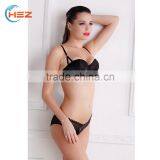 HSZ-5009 China Manufacturer Latest Design 2017 Very Sexy Push Up 34 Size Bra Black Lingeries Women Cotton Underwear Hot Panty thumbnail-3