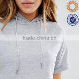 Womens Pullover Crop Top Short Sleeve Hoodies thumbnail-2