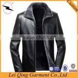 High Quality OEM Latest Designs Real Fur Black Man Leather Jacket thumbnail-1