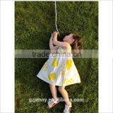Fashion Girls Casual Blue and Yellow Sleeveless Clothing Cotton A Line Kid Dress thumbnail-4