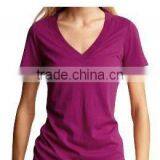 WOMEN'S COTTON DEEP V - NECK T SHIRT