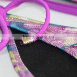 3D Digital Print Sexy Floral Brazilian Micro Halter Custom Bikini thumbnail-3