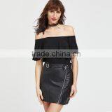 Flounce off Shoulder Stretch Bodysuit Hot Design Lady Clothing thumbnail-5