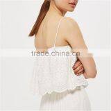2017 Newest Fashion Embroidered Sling Ladies Jumpsuit With Ruffles thumbnail-3