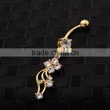 Navel Belly Ring Minimalist Pot Leaf Button Fashion Body Piercing Jewelry thumbnail-1