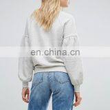 OEM Factory High Quality Cheap Price Crew Neck Sweatshirt Balloon Sleeve Sweatshirt thumbnail-2