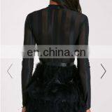 Women's Sexy Long Sleeve Mesh Luxury Fur Trim Party Dresses New Year's Eve Hot Dresses thumbnail-3
