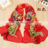 Fashion Girls' Silk Solid Long Cheap Chiffon Scarf thumbnail-3