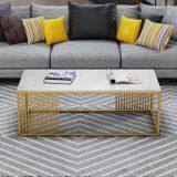 Hot Product Square White Marble Table Top Expanding Table Furniture With Gold Frame thumbnail-3