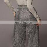 LAITE TR2016 Women Fashion Small Square Sequins Pants Ladies High Waist Bright Broad Foot Sexy Trousers Women Trousers thumbnail-6