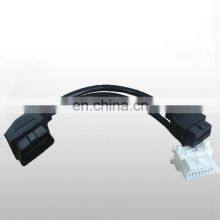 Angle Plug OBD2 Male to Dual Female Adapter Extension Cable 20cm OBD II for Automotive Diagnostic
