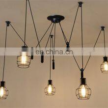 Retro Loft Industrial Iron Hanging Lights E27 110V 220V LED Black Pendant Lamps for Kitchen Living Room Bedroom Aisle Restaurant thumbnail-2