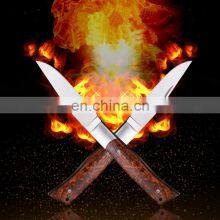 Folding Knife Stainless Steel Outdoor Survival Hunting Pocket Knife With Wooden Handle thumbnail-3