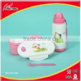 Kids tin lunch box set and water bottle PP bento lunchbox set