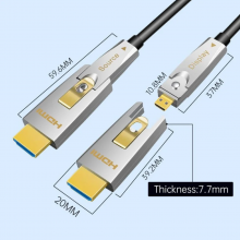 8K HDMI2.1 Fiber Optic Cable-Detachable-Latching-LED Indication,DM-Angled DM,48Gbps 4K/120Hz thumbnail-4