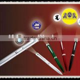 Promotional gift led logo projector pen ,Advertising led flashlight torch pen ,double sided ball pen