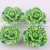 AAA Quality Lime Green Clay Flower Beads in Bulk!wholesale Loose Chunky Polymer Clay Flower Shaped Beads for Jewelry! thumbnail-1