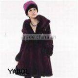 Thermal Purple Long Mink Coat for Winter